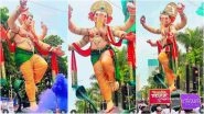 Khetwadi Cha Maharaja 2025 First Look Photos and Videos: Watch Live Streaming Khetwadi Cha Maharaja Ganpati Aagman Sohala Before Ganeshotsav