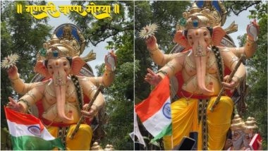 Khetwadi Cha Raja 2025 First Look Photos and Aagman Sohala Videos: View Mumbai’s Iconic Ganesh Idol Ahead of Ganesh Chaturthi and Ganeshotsav