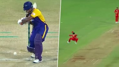 Stunner! Shubham Mishra Takes One-Handed Flying Catch To Dismiss Kritagya Singh During LF vs KS UPT20 League 2025 Match (Watch Video)
