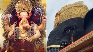 Lalbaugcha Raja 2025 First Look Date, Time and Live Streaming: Watch Lalbaugcha Raja 2025 Aagman Sohala To See Mumbai’s Iconic Ganpati Bappa Murti Pratham Darshan