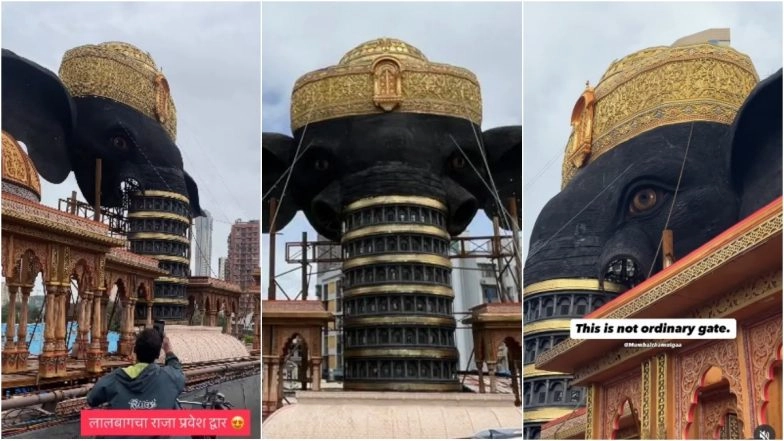 Lalbaugcha Raja 2025 Gate Decoration Videos Go Viral Ahead of First Look of Ganpati Murti and Aagman Sohala Ceremony for Ganeshotsav (Watch Instagram Reels)