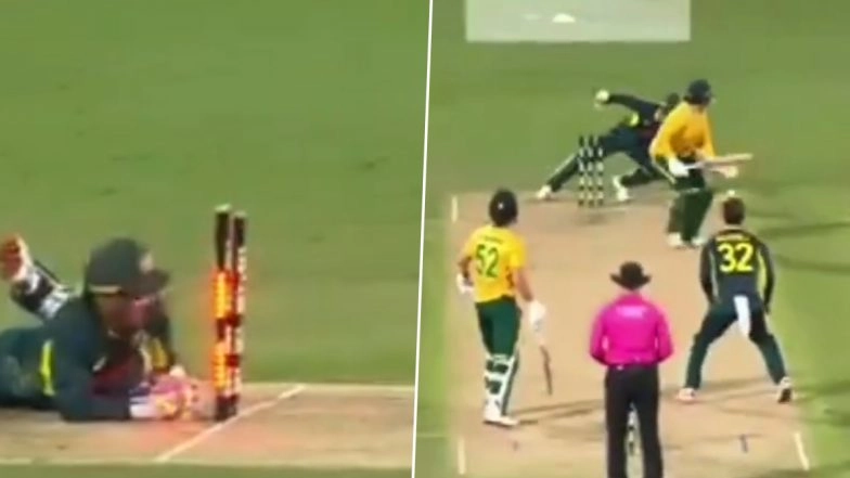 Lhuan-dre Pretorius Dismissal Video: Watch South African Youngster Get Stumped By Alex Carey During AUS vs SA 2nd T20I 2025 (Watch Video)