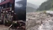Manali Floods: Iconic Sher-e-Punjab Restaurant Partially Swept Away, Roads Washed Out by Raging Beas River After Heavy Rain; Pics and Videos Show Devastating Scenes