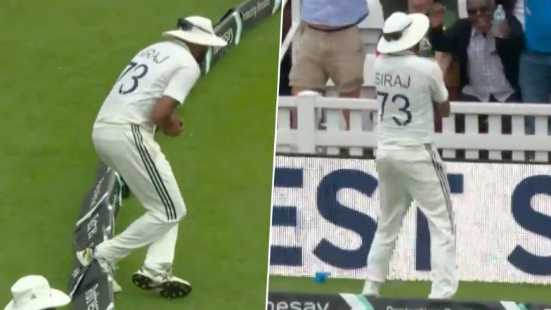 Blunder! Mohammed Siraj Steps on Boundary Rope After Taking Harry Brook’s Catch During Day 4 of IND vs ENG 5th Test 2025 (Watch Video)