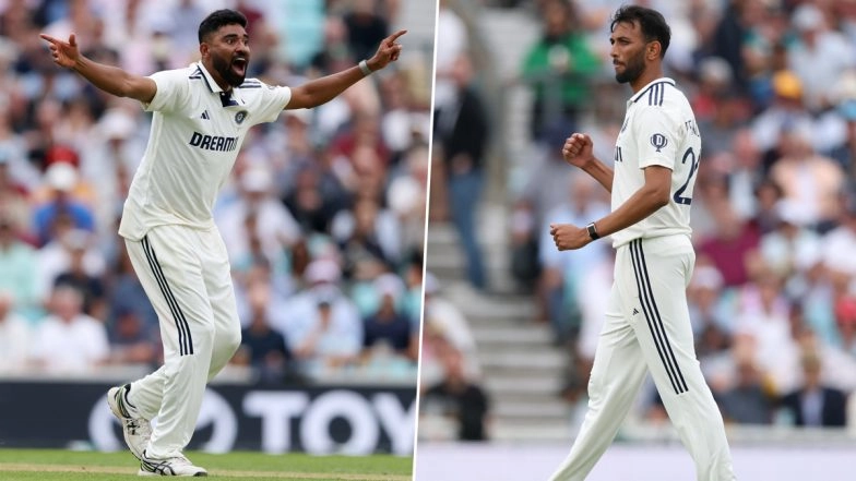 Mohammed Siraj and Prasidh Krishna Become First Indian Bowlers To Take Four-Wicket Hauls at The Oval in Same Innings of Test Match, Achieve Feat During IND vs ENG 5th Test 2025
