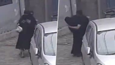 Molestation Caught on Camera in Moradabad: Man Sexually Assaults Burqa-Clad Woman, Grabs Her Breasts Before Fleeing; Disturbing Video Surfaces
