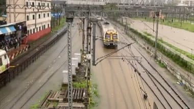 Mumbai Rains: Heavy Rain Causes Severe Waterlogging in City, Leads to Cancellation of Multiple Local Train Services; Authorities Urge Citizens to Avoid Travel (Watch Video)
