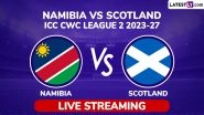 Namibia vs Scotland ICC Men&rsquo;s Cricket World Cup League 2 2023-27 Free Live Streaming Online: How To Watch NAM vs SCO ICC CWC League 2 ODI Cricket Match Live Telecast on TV?