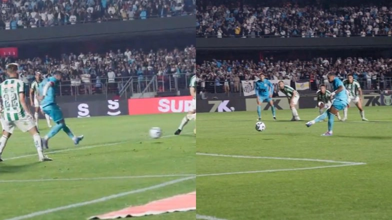 Neymar Jr Goal Video Highlights: Watch Star Brazil Footballer Score Brace During Santos vs Juventude Brazilian Serie A 2025 Match