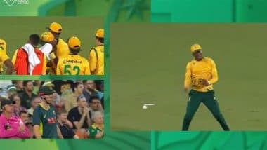 Nqaba Peter Controversial Catch Video: Umpire Adjudges Cameron Green Out Despite South African Cricketer Fumbling the Ball Trying to Celebrate During AUS vs SA 2nd T20I 2025