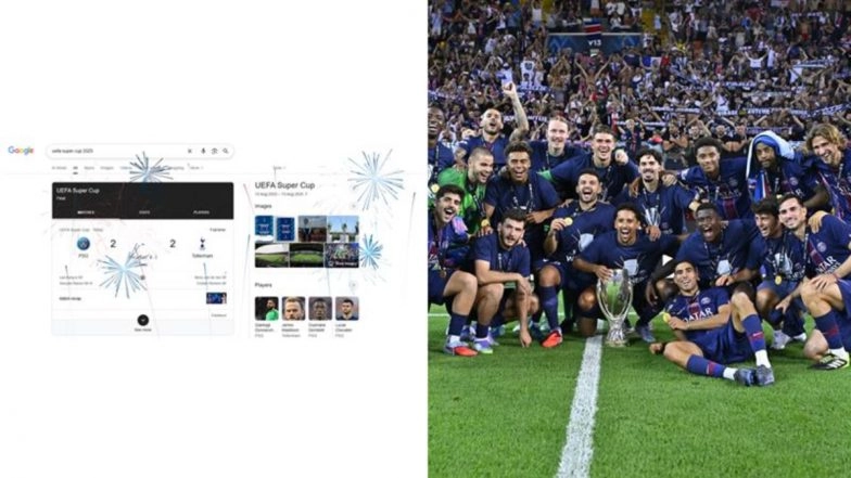 Google Celebrates PSG’s UEFA Super Cup 2025 Win Over Tottenham Hotspur With Virtual Fireworks Animation