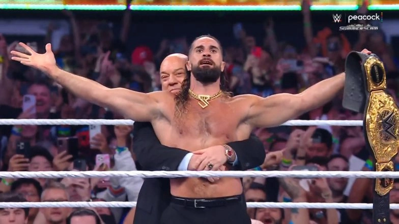 Seth Rollins Cashes in His Money in the Bank Contract, Beats CM Punk To Become New WWE World Heavyweight Champion at WWE SummerSlam 2025 (Watch Video)