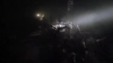 Pune Bike Showroom Fire: 60 Bikes Gutted After Massive Blaze Erupts at Motorbike Showroom in Tarabaug, Person Trapped Rescued Safely (Watch Video)