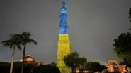 Ukraine Independence Day 2025: Qutub Minar in Delhi Illuminates in Yellow and Blue Colours to Mark Ukraine's Independence Day (See Pics and Videos)