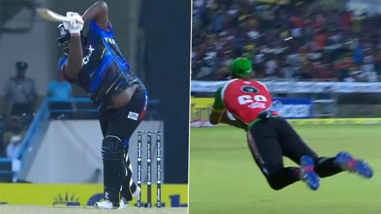 Gudakesh Motie Catch Video: Rahkeem Cornwall Departs After West Indies Star’s Sensational Flying Effort in Antigua and Barbuda Falcons vs Guyana Amazon Warriors CPL 2025 Match