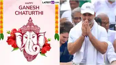 Ganesh Chaturthi 2025 Wishes: Rahul Gandhi Extends Greetings to People on Vinayaka Chaturthi