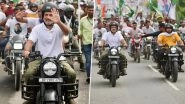 Rahul Gandhi Rides Motorcycle During 'Voter Adhikar Yatra' in Bihar's Purnea, Shares Photos (See Pics)
