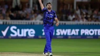 38-Year-Old Richard Gleeson Bowls the Fastest Ball of the Hundred 2025 Season, English Fast Bowler Clocks 94.1 MPH Speed During London Spirit vs Trent Rockets Match