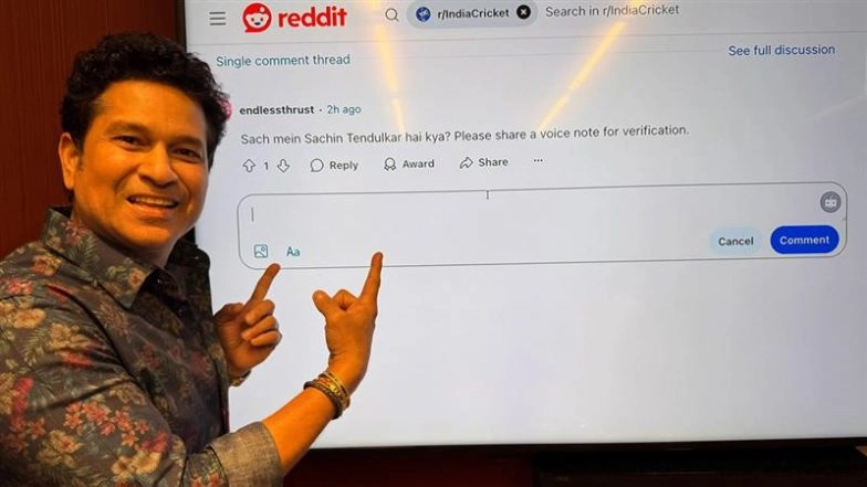 'Abhi Aadhar Bhi Bheju Kya?' Sachin Tendulkar's Funny Response to Fan Asking Him For Identity Proof On Reddit AMA Gets Netizens On the Floor Laughing