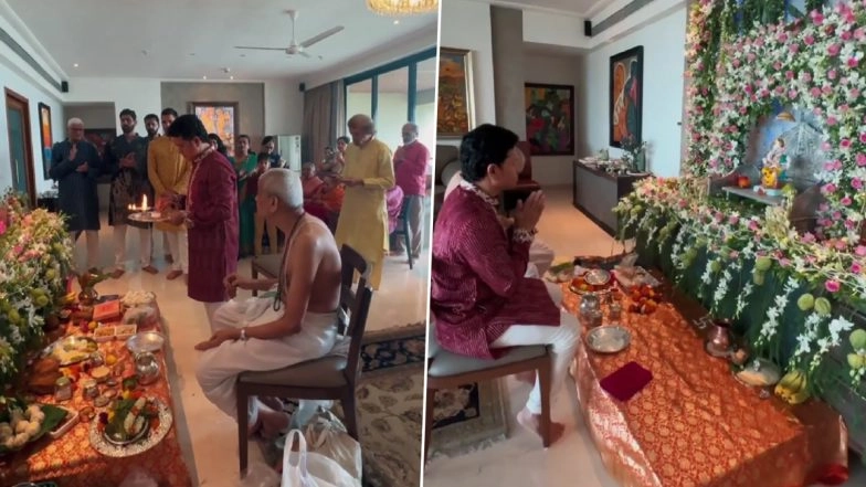Ganesh Chaturthi 2025: Sachin Tendulkar Wishes Fans, Shares Video Of Performing Puja at Home (Watch Video)