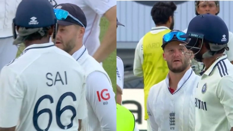 Sai Sudharsan and Ben Duckett Engage in Heated Argument After Indian Batter’s Dismissal in IND vs ENG 5th Test 2025 (Watch Video)