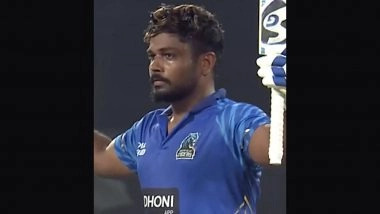 Sanju Samson Scores Blistering 42-Ball Century in Kochi Blue Tigers' Four-Wicket Win During KBT vs AKS Kerala Cricket League 2025 Match (Watch Video)