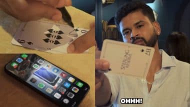 Shreyas Iyer Knows Magic Too! Indian Cricketer’s Trick Stuns Magician Chirag by Making His Autograph Disappear, Sister Shresta Shares Video (Watch)