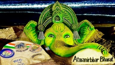 Ganesh Chaturthi 2025 Sand Art With 1500 Lemons! Odisha’s Sudarsan Pattnaik Creates Lemon Sand Sculpture, Highlights Aatmanirbhar Bharat