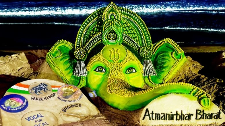 Odisha Artist Sudarsan Pattnaik Creates Stunning Lemon Sand Sculpture for Ganesh Chaturthi 2025