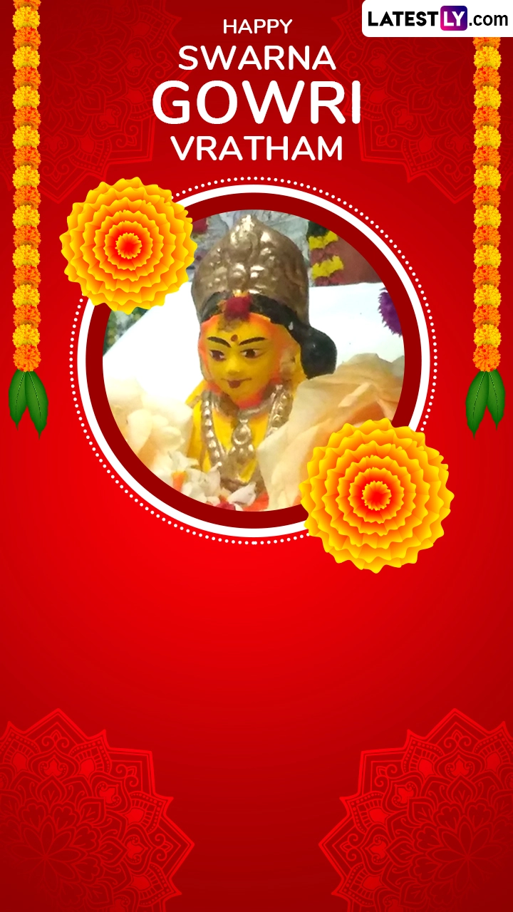 Swarna Gowri Vratha 2025 Greetings Cards, Status and Quotes for Prosperity and Happiness