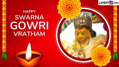 Swarna Gowri Vratham 2025 Wishes: Share Swarna Gowri Vratha Messages, WhatsApp Greetings, Goddess Parvati Images, Lord Ganesha HD Wallpapers and Pictures To Celebrate the Sacred Festival