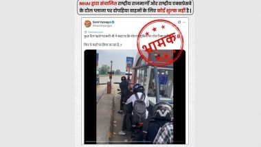 Is Government Collecting Toll Tax on 2-Wheelers on National Highways & Expressways? PIB Fact Check Debunks Fake Claim in Viral Video, Reiterates Motorcycle Exemption on NHAI-Operated Roads