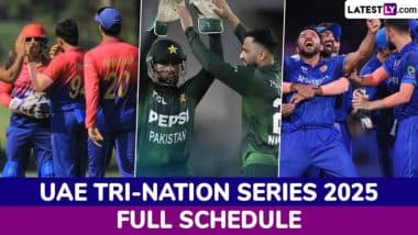 United Arab Emirates T20I Tri-Nation Series 2025 Full Schedule, Free PDF Download Online: Get UAE vs PAK vs AFG Fixtures, Time Table and Match Timings in IST