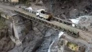 Uttarkashi Cloudburst: Bridge Reconstructed After Flash Floods and Landslide in Uttarakhand&rsquo;s Dharali and Harsil (Watch Video)