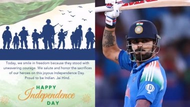Independence Day 2025: Virat Kohli Pays Tribute to Indian Armed Forces; Shreyas Iyer, Shikhar Dhawan Share Wishes on Occasion of India’s 79th Independence Day (See Posts)