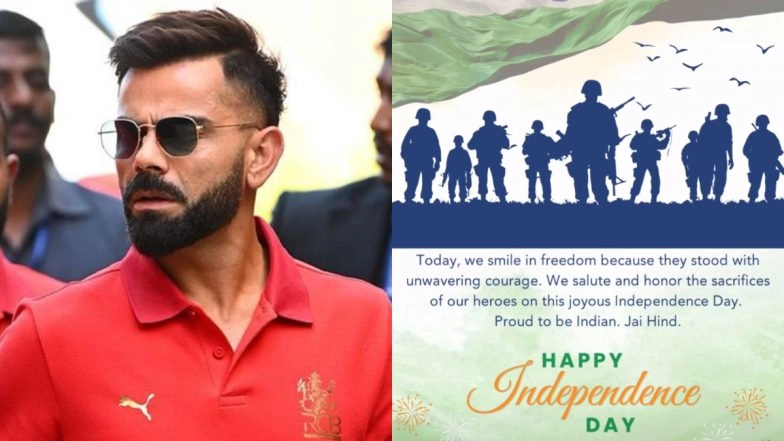 Independence Day 2025: Virat Kohli Wishes Countrymen on Occasion of India's 79th Independence Day, Shares Message on Instagram Story (Watch Video)