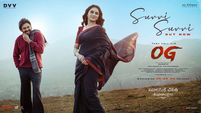 &lsquo;They Call Him OG&rsquo; Song &lsquo;Suvvi Suvvi&rsquo;: Pawan Kalyan-Priyanka Mohan Pair Dazzles in New Love Song (Watch Video)