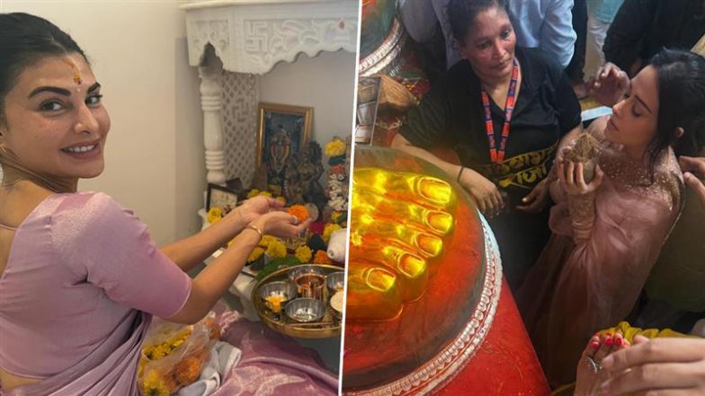 Ganesh Chaturthi 2025: Jacqueline Fernandez Celebrates Festival With Devotion and Elegance, While Nushrratt Bharuccha Visits Lalbaugcha Raja (View Pics)