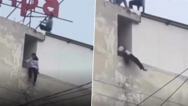 Suicide Bid in Jaipur: NEET Student Tries To Jump off Coaching Terrace in Rajasthan, Rescued on Time (Watch Video)