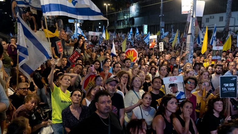 Israel-Palestine Conflict: Thousands of Israelis Protest, Demand Deal With Hamas to End Gaza War and Release Remaining Hostages