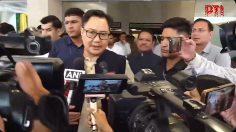 ‘Opposition Cannot Snatch Right of Other MPs Who Want to Raise Important Issues’: Kiren Rijiju Slams INDIA Bloc Over Parliament Disruption (Watch Video)
