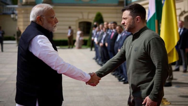 PM Modi-Volodymyr Zelenskyy Phone Call: Prime Minister Narendra Modi Speaks With Ukraine President Ahead of Key Meeting With Vladimir Putin During SCO Summit in China