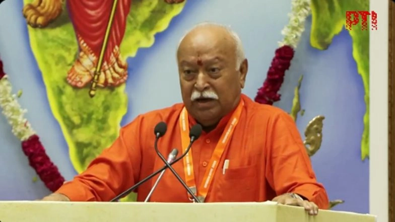 Ayodhya Temple Flag Hoisting: RSS Chief Mohan Bhagwat Calls Ayodhya Dhwajarohan Ceremony ‘A Historic Moment for the Nation’