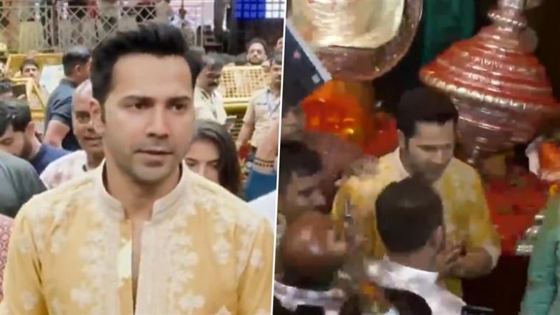 Ganesh Chaturthi 2025: Varun Dhawan Seeks Blessings at Mumbai&rsquo;s Lalbaugcha Raja (Watch Video)