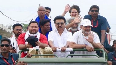 Voter Adhikar Yatra: As Tamil Nadu CM MK Stalin Joins Rahul Gandhi’s Yatra, BJP Rakes Up DMK’s Mockery of Biharis (See Pics and Video)