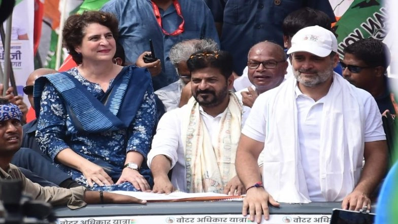 Priyanka Gandhi Joins Rahul-Tejashwi’s Voter Adhikar Yatra in Bihar’s Supaul
