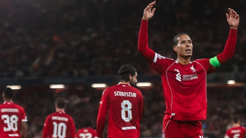 Liverpool 3-2 Atletico Madrid, UEFA Champions League 2025–26: Virgil van Dijk Scores Stoppage-Time Winner After Marcos Llorente Brace Cancels Out Early Two-Goal Lead (Watch Match Video Highlights)