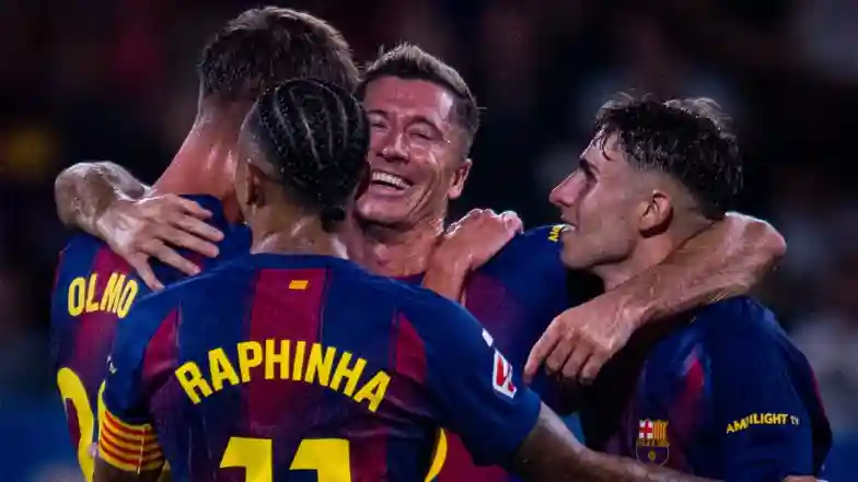 Barcelona 6-0 Valencia, La Liga 2025–26: Fermin Lopez, Raphinha, and Robert Lewandowski Each Score Two Goals As Defending Champs Thrash Los Ches (Watch Goal Video Highlights)