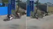 Hapur Road Accident: 3 Injured After Speeding Sports Bike Collides With Another Two-Wheeler in UP’s Pipleida, CCTV Video Surfaces