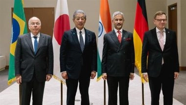 EAM S Jaishankar Joins G4 Foreign Ministers in New York, Reaffirms Call for UN Reforms (See Pic)